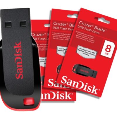 Pen Drive 8GB Sandisk Cruzer Blade - Preto e Vermelho